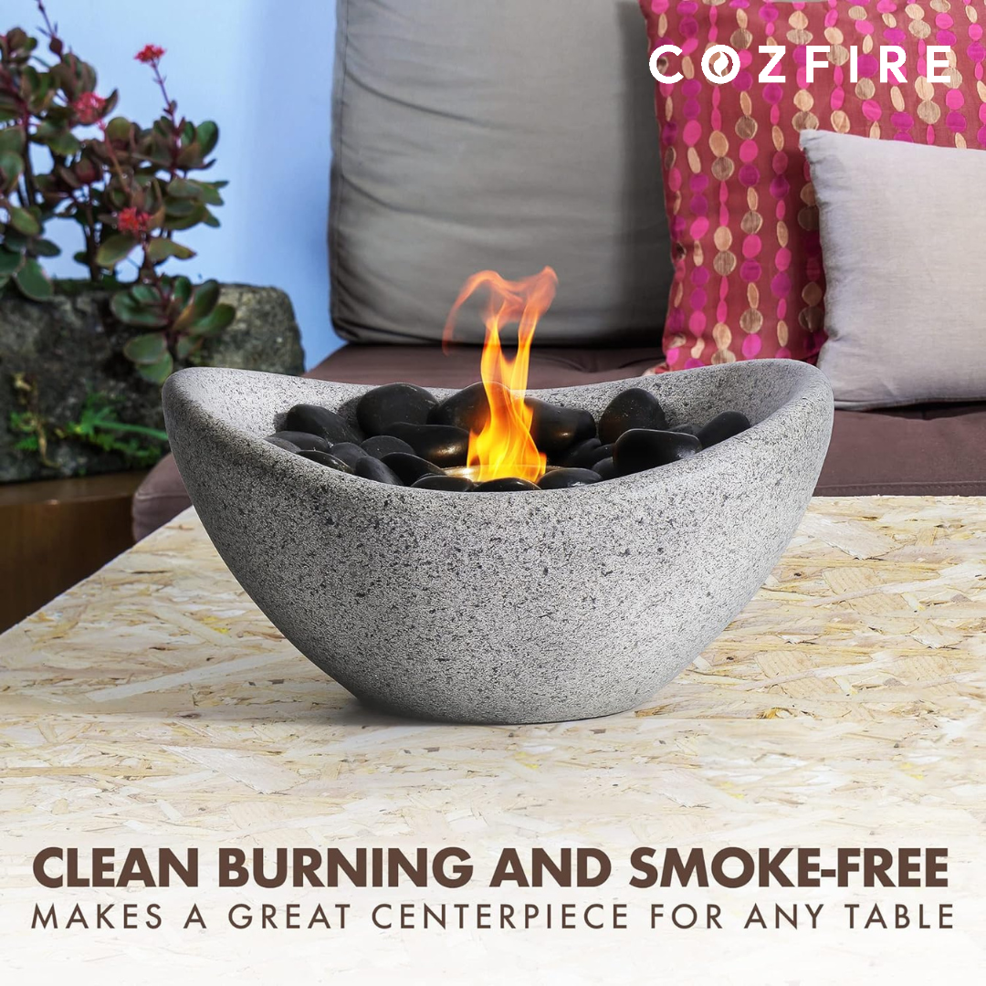 Cozfire Tabletop Fire Pit Curve Bowl - Portable Fireplace for Indoors & Outdoors - Cozfire