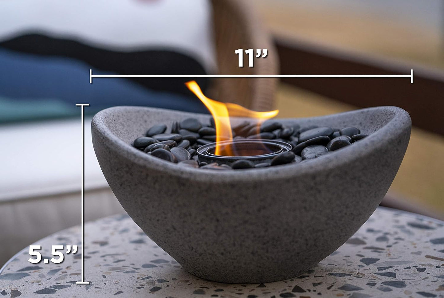 Cozfire Tabletop Fire Pit Curve Bowl - Portable Fireplace for Indoors & Outdoors - Cozfire