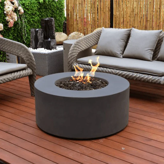 Concrete Fire Table with Stones - Cozfire