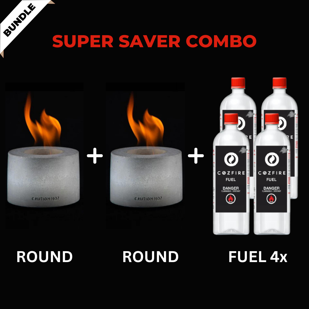 Special Firepit Bundle 1: Round + Round + Fuel 4x - Cozfire